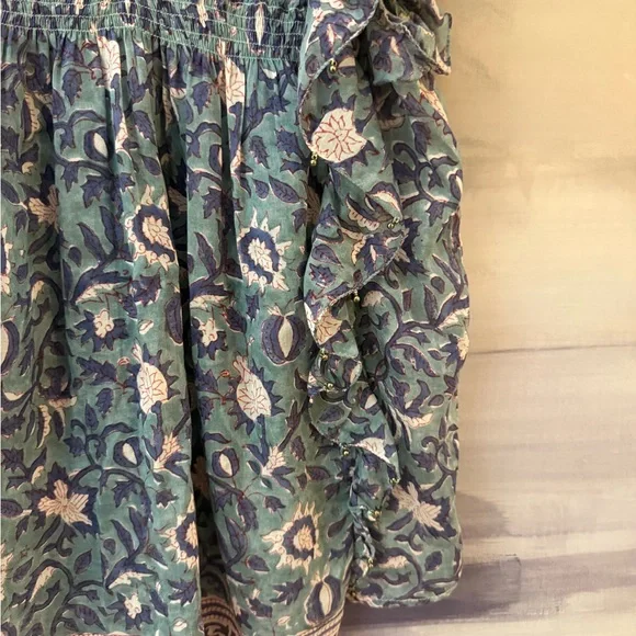 Alicia Bell Floral Ruffle Sleeve Silk Blouse - Picture 4 of 6